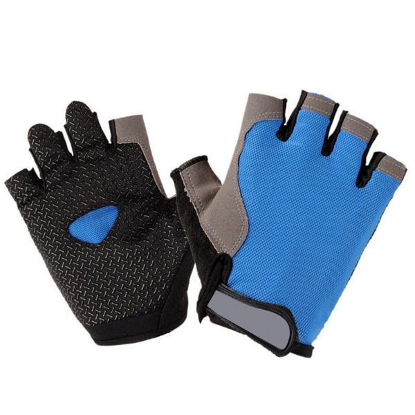 

cycling gloves bicycle half finger men and women fitness gym weightlifting yoga thin breathable non-slip, Black