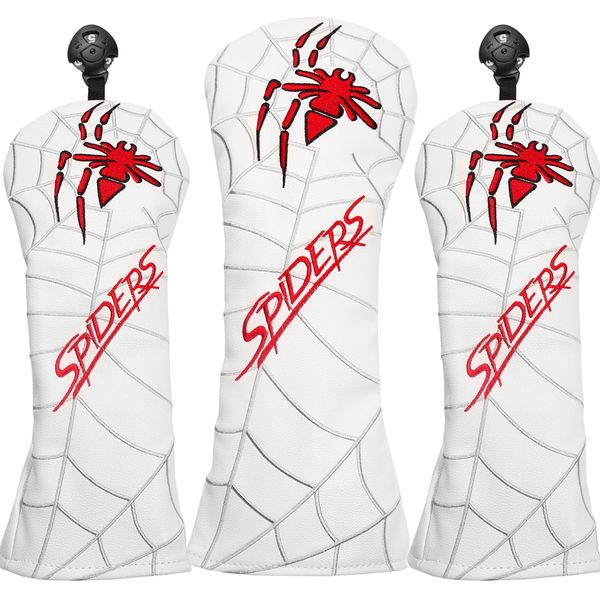 

spider golf club headcovers for driver fairway wood hybrid blade putter covers pu leather headcover