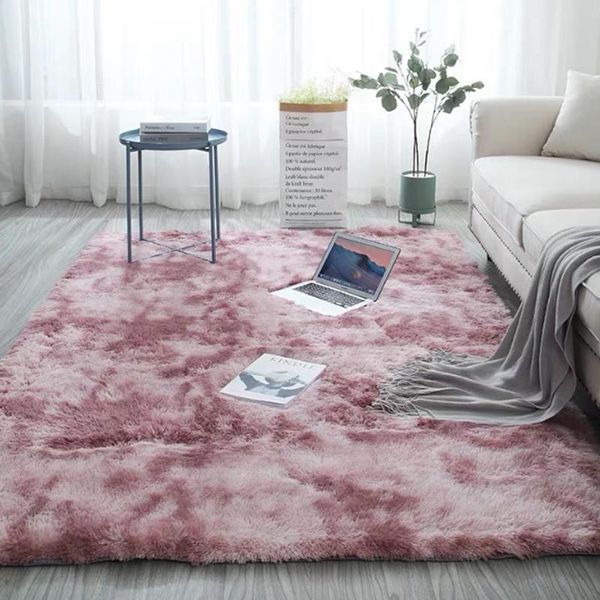 

carpets 50x200cm carpet tie-dye gradient faux fur living room decor floor mat plush blanket for home