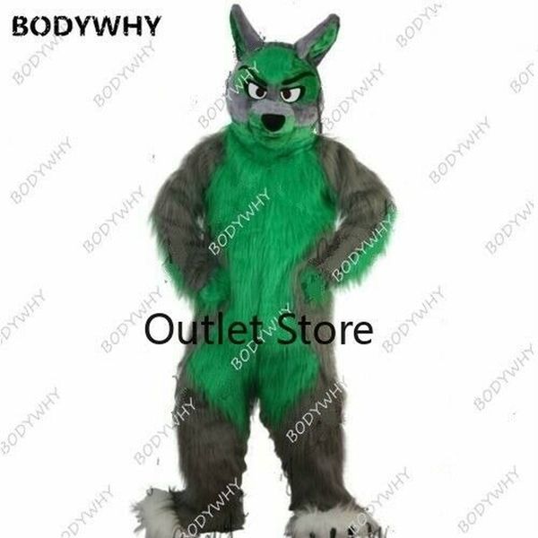 

mascot costumes long fur wolf mascot costume fursuit furry suits party game dress outfits carnival halloween xmas easter ad clothes, Red;yellow