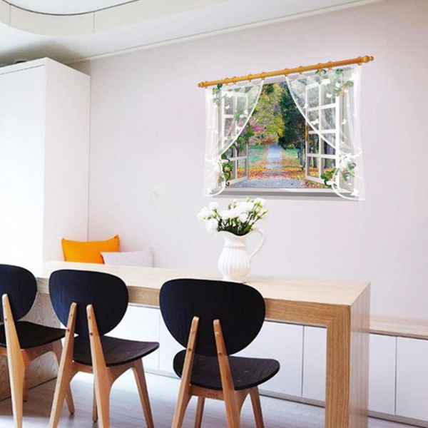

wallpapers 3d creative fake window scenery sticker bedroom living room wall decal background decoration (as shown)