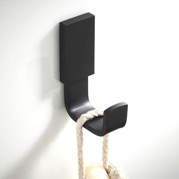 

coat hook brass robe towel hooks contemporary style matte black finish wall mounted - 1 pack hangers & racks