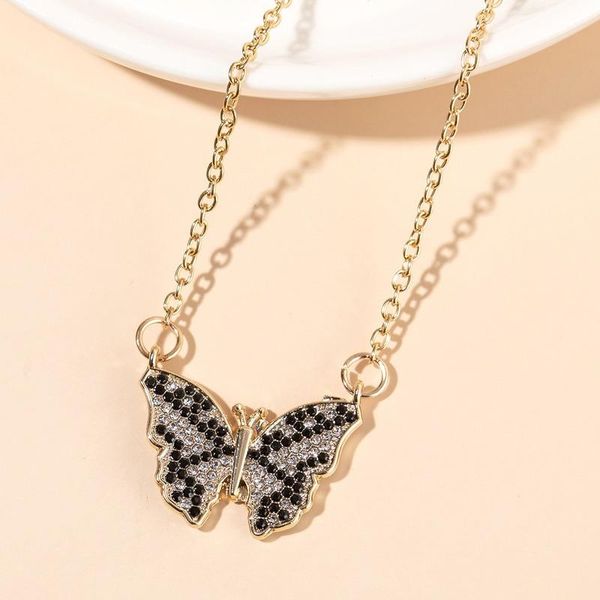 

pendant necklaces cute butterfly pendants silver color cubic zirconia jewelry chain necklace for women party gift