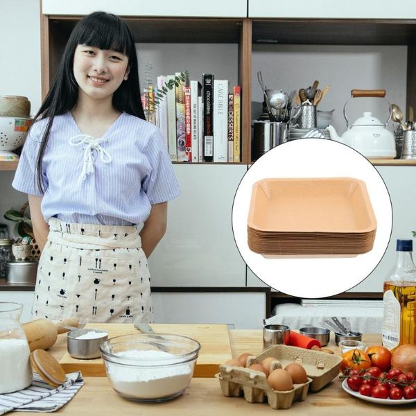 

gift wrap 25pcs disposable kraft paper plates thickened fried chicken chips