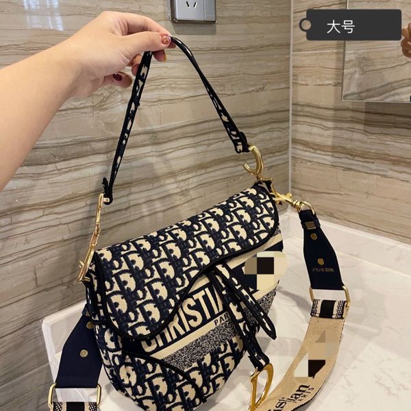 

2021 new saddle bag canvas embroidery letter messenger bag crossbody bag ysj