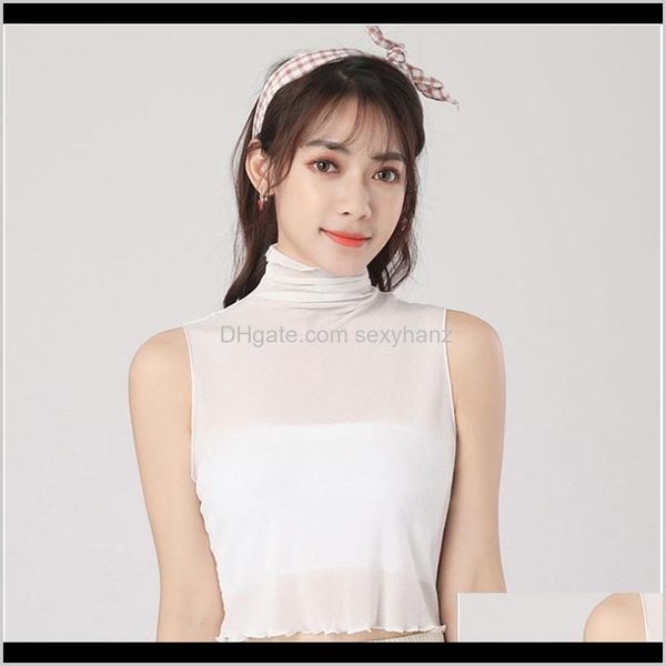 

blouses shirts womens clothing apparel drop delivery 2021 turtleneck white mesh for detachable fake collar women half shirt qylfcj mxw4l
