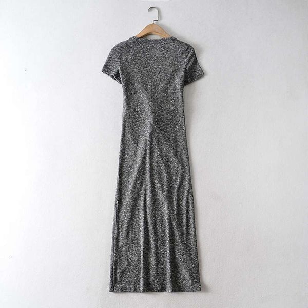 

dresses autumn casual style slim twist multi button split dress, Black;gray