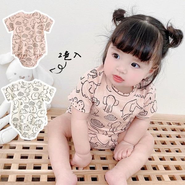 

summer baby girls clothes short sleeve bodysuit 100% cotton born boys clothing rompers, Blue
