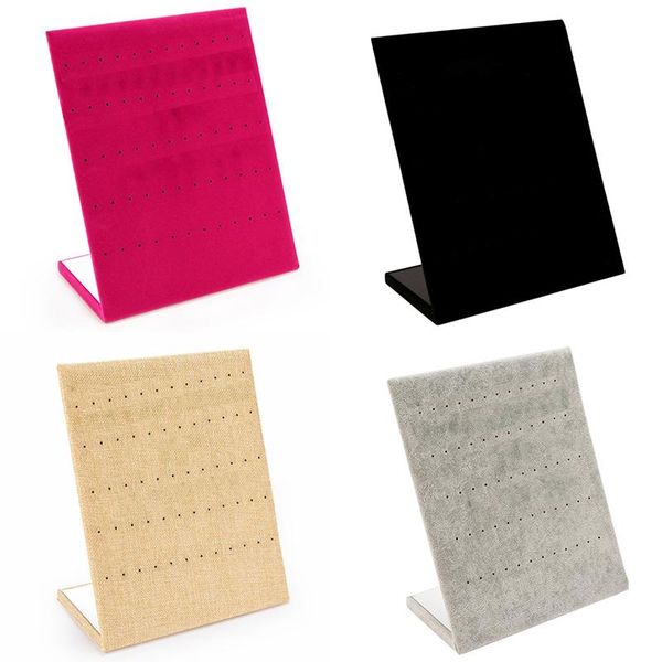 

jewelry pouches, bags large display surface, high-quality flannel outer layer, 30 pairs of earring stand, Pink;blue