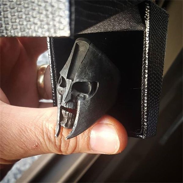 

classic mens black 316l stainless steel ring sparta helmet ring warrior rings for men male punk biker jewelry gifts, Silver