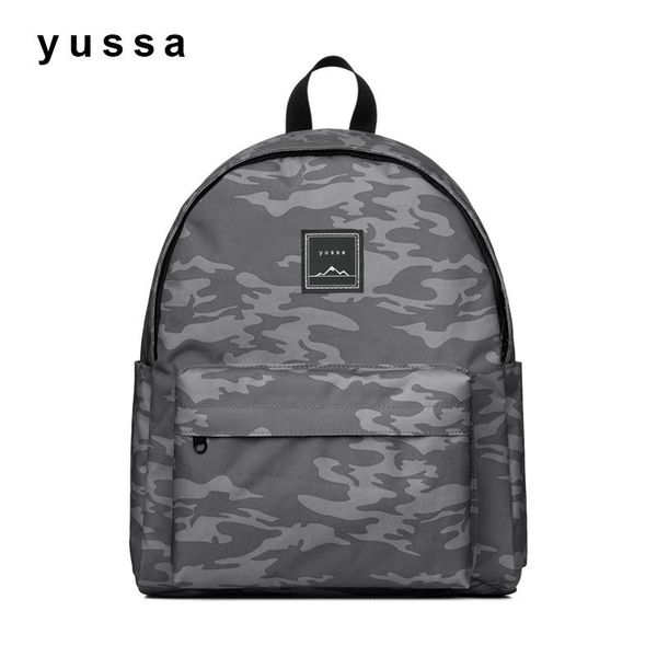 

grey camouflage 14inch lapbackpack women waterproof fashion school for girl college bag boy travel bagback men