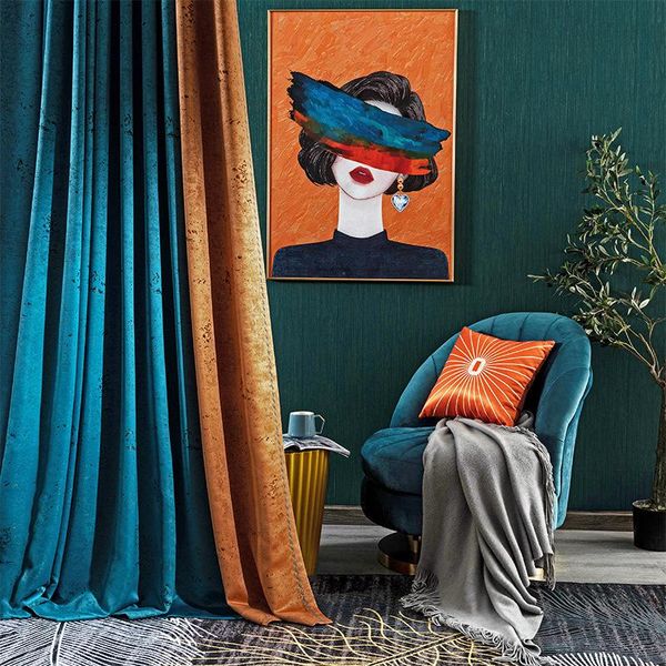 

curtain & drapes european modern minimalist high-precision stitching windows blackout jacquard curtains for living dining room bedroom
