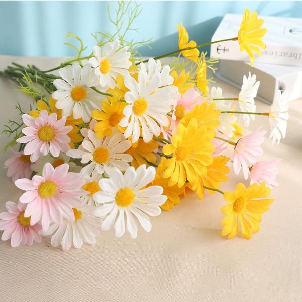

decorative flowers & wreaths artificial bouquet daisy pography props garden party home decor fake for decoration 5 head per plant