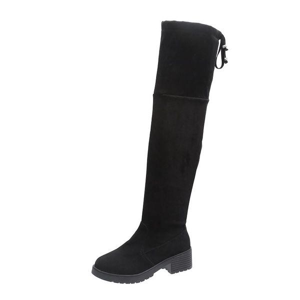 

boots female knee high women flock leather comfortable winter long black wine red gray 2021