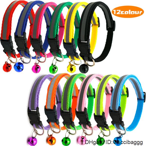 

designer dog collar reflective cloth bell black buckle size adjustable collar pet dog accessories dog gear
