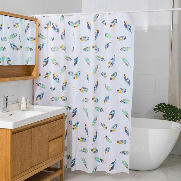 

shower curtains punch-waterproof and mildew-proof sanitary partition bathroom printing thickened curtain