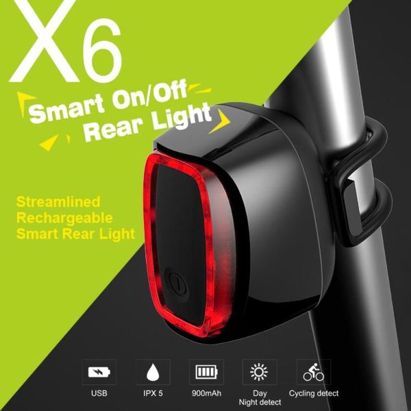 

bike lights taillight waterproof cycling rear light led usb chargeable mountain warning bicycle intelligent brake