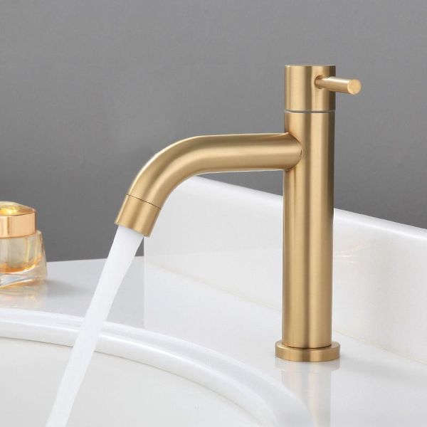 

bathroom sink faucets brushed gold faucet sus304 stainless steel basin cold and water mixer tap single handle