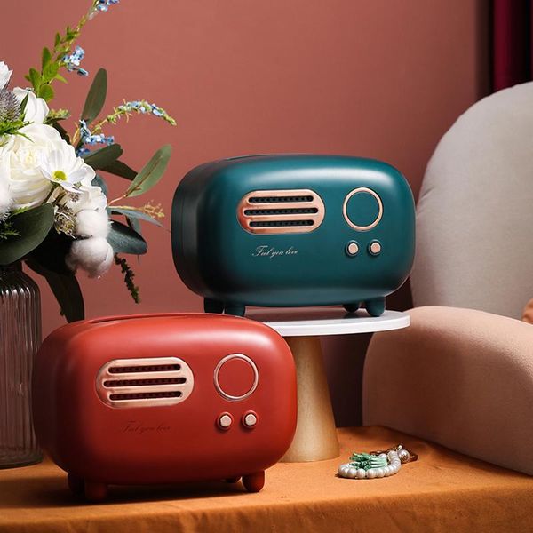 

tissue boxes & napkins original home retro radio model box deskpaper holder vintage dispenser storage napkin case organizer ornament cra