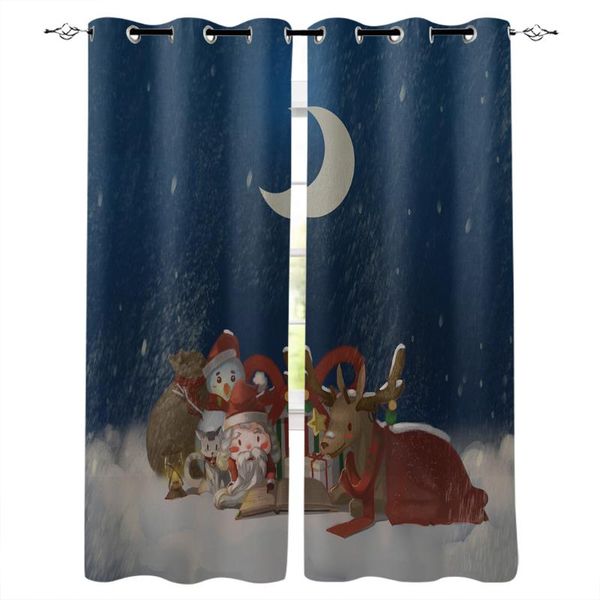

curtain & drapes christmas cat eve santa elk snowman window curtains living room kitchen modern home decor bedroom treatment