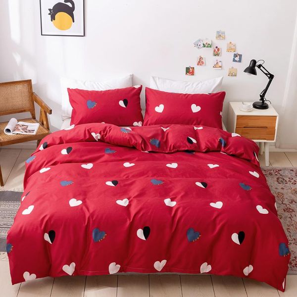 

simple leopard duvet cover single  king nordic bedding set dots heart plaid bedclothes pillowcases quilt no bed sheet sets