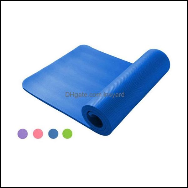 

supplies outdoors10mm thickened non-slip 1830mm*610mm nbr yoga mat gym fitness mats sports cushion gymnastic pilates pads with bag & strap d