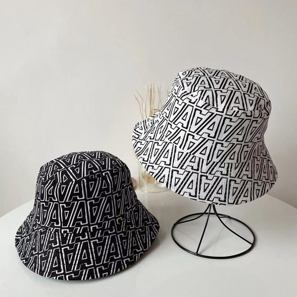 

wide brim hats summer black white trend fashion letter a man woman hat cap, Blue;gray