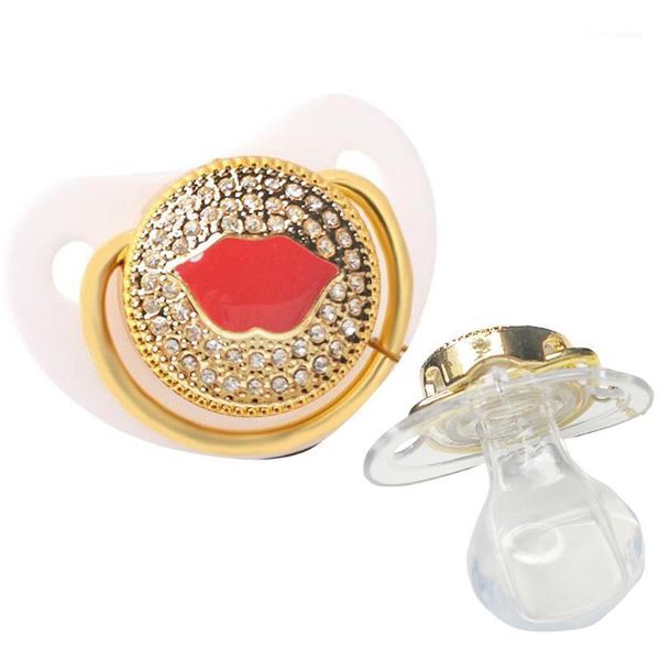 Correntes chupetas de luxo adultos tamanho de chupeta de tamanho para bebê abdl bling pacifier1