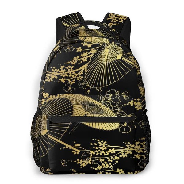

backpack mountaineering japanese gold fan flower umbrella shoulder bags backpacks