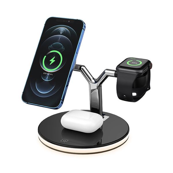 Caricabatterie wireless magnetico 3 IN 1 per iPhone 12 Pro Max Mini Apple Watch Stazione di ricarica AirPods Dock 20 pezzi/su