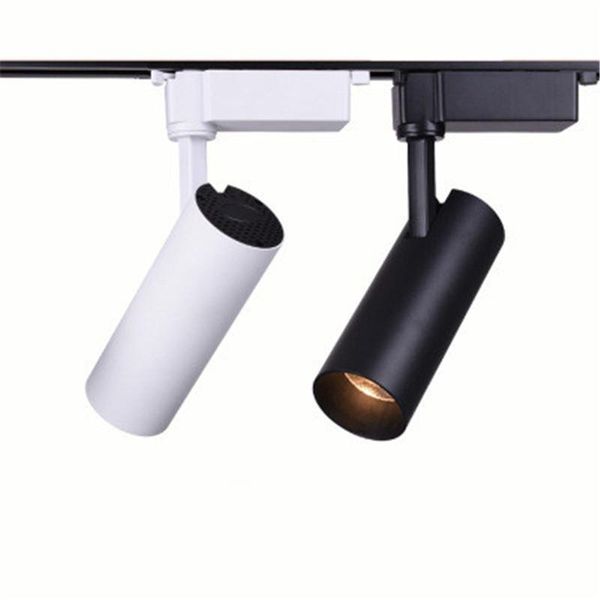 

black/white led cob track rail light 20w/30w adjustable lighting lamp for clothing store show lights