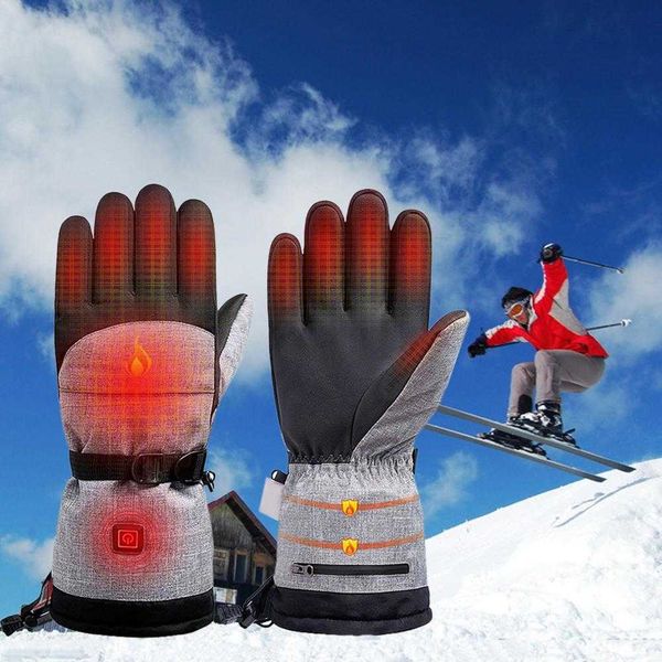 Intelligente beheizte Handschuhe, beheizte Handschuhe, 3 Heizstufen, wasserdicht, warmhaltend, elektrische Winterhandschuhe zum Skifahren, Radfahren, H1022