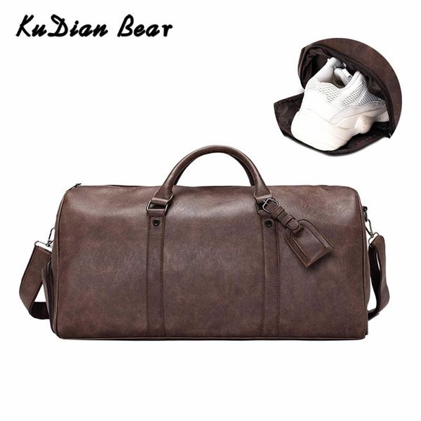 

duffel bags vintage men travel bag hand lugguage large capacity duffle shoulder with shoes compartment leather bix391 pm49
