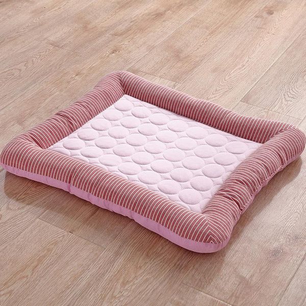 

kennels & pens pet dog cat summer cooling mat breathable bed pads for small dogs stripped pattern soft lounger sofa goods