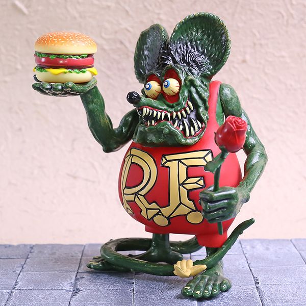 

Fat Mouse RF Rat Fink Hamburger & Rose Ver. Action Figure PVC Model Toy Doll Gift