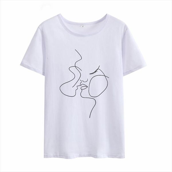 

Fashion Abstract Painting Print Mens T Shirts And Women Female Graphic Streetwear Camisas Tee Tees, White;black