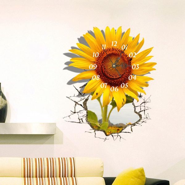 

wall clocks 3d sticker creative clock living room modern minimalist atmosphere fashion decoration watch nordic