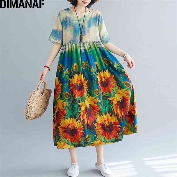 

summer plus size women dress vintage female vestidos sundress prairie chic loose print floral lady elegant long 210531, Black;gray