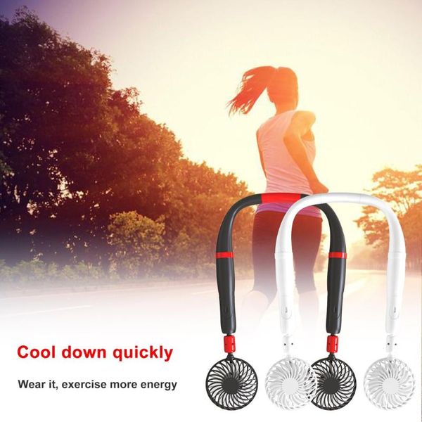 

hand-held hanging neck two-in-one fan silent sports household rotary adjustable stronger wind built-in battery smart home control