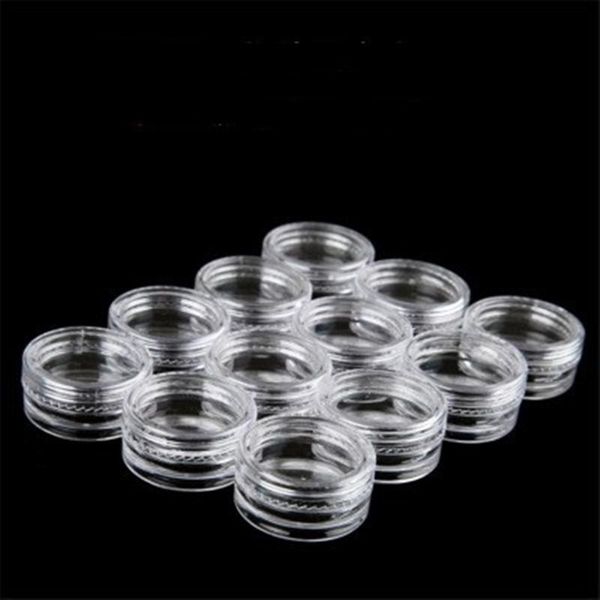 

12pcs 2.5ml clear plastic jewelry bead storage box small round container jars make up organizer boxes cosmetic portable & bins