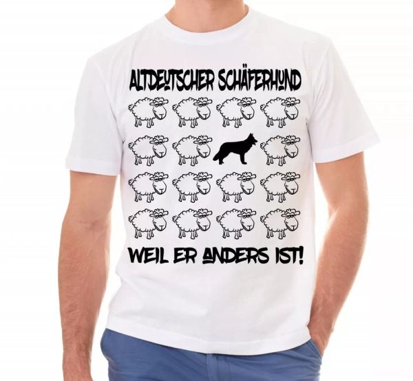 

old german shepherd dog t-shirt black sheep by siviwonder, White;black