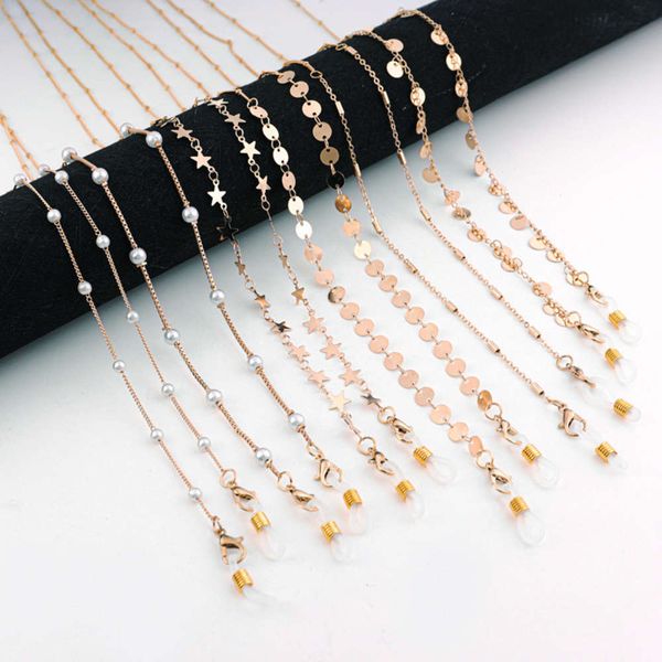 

metal glasses chain fashion hanging neck anti slip beads mask rope
