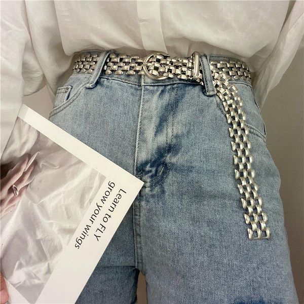 

belts jeans belt female metal waist chain goth dress fashion women's leather ladies for women waistband luxury womens, Black;brown