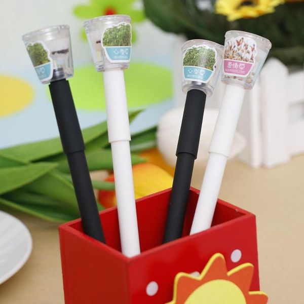 

gel pens creative novelty cultivate plant pen 0.5mm black ink garden grow grass office stationery lovely children