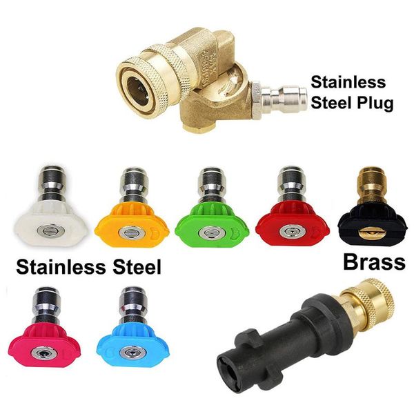 

pressure washer gun adapter for karcher k series , 1/4 inch quick connect fitting with multiple degrees spray nozzle tips water & snow foam