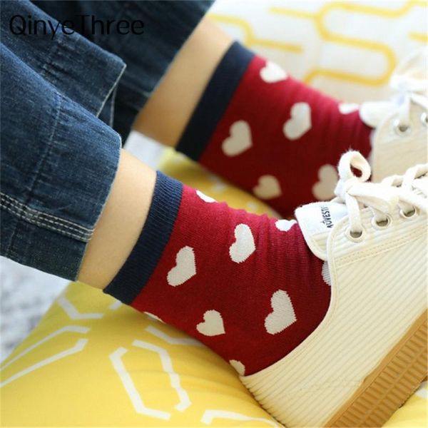 

harajuku colorful love heart patterned socks happy funny sokken preppy style cute mori girl & hosiery, Black;white
