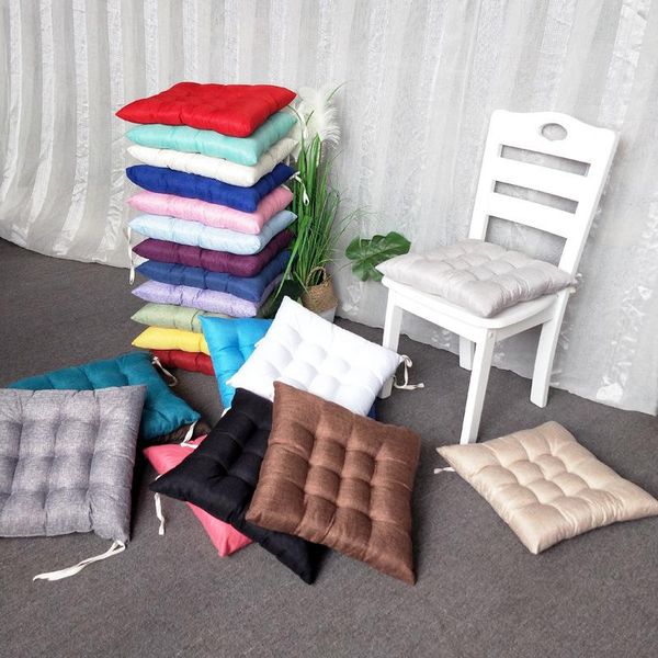 

cushion/decorative pillow thicken cushion office chair non-slip solid color strap student modern simple cushio