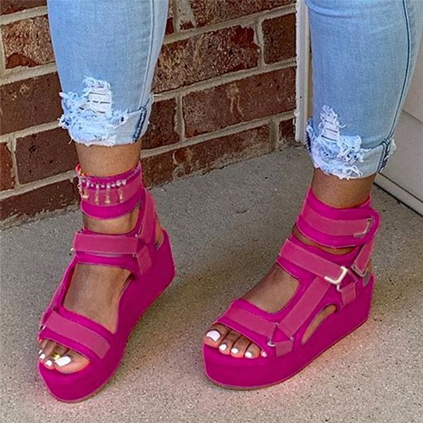 

platform women summer heels ladies casual shoes wedge chunky sandals gladiator fashion high oaex, Black