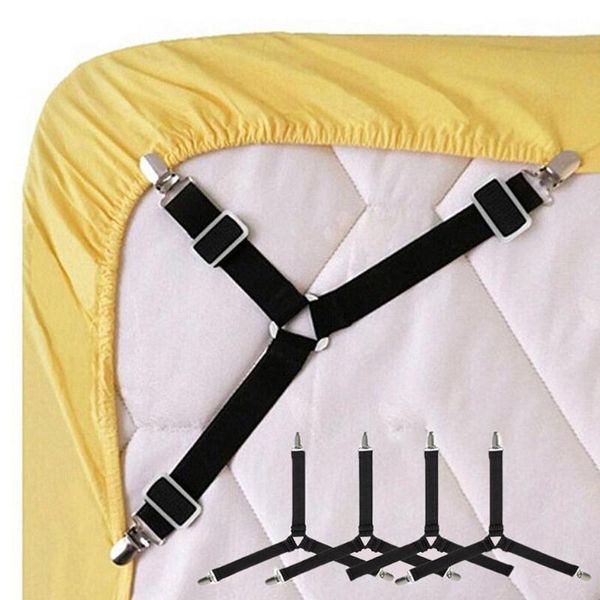 

clothing & wardrobe storage 4pcs adjustable triangle bed sheet fasteners elastic cover corner holder clip clothes pegs