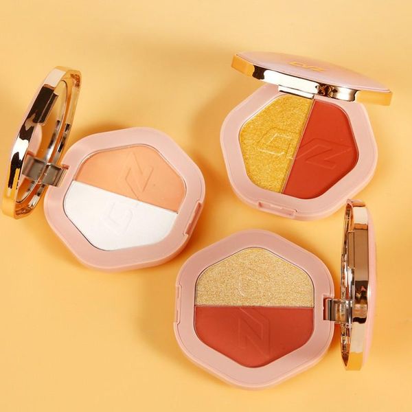 

blush shimmer shiny blusher face powder palette effect long-lasting waterproof easy to wear highlighter